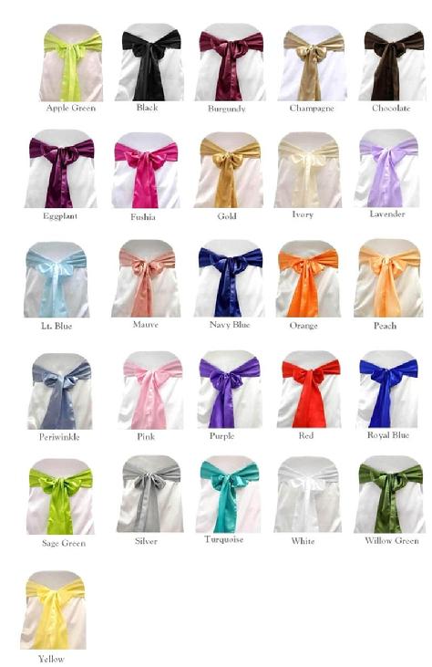 Satin Chair Cover Sash - Color
